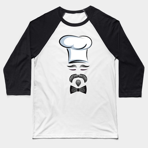 Chef Moustache! Baseball T-Shirt by SWON Design